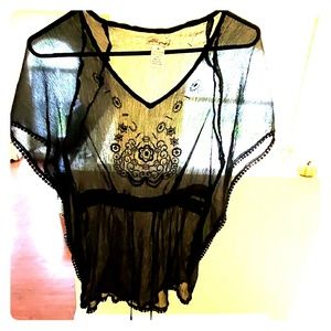 Black Sheer Top